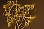 Wallity World Map Compass Led - Gold